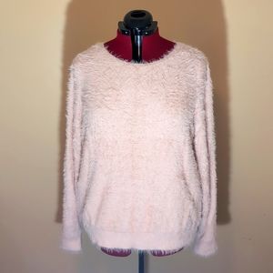 Joe Fresh Jillian| NWOT Pink Eyelash Knit Scoop Neck Nylon Sweater